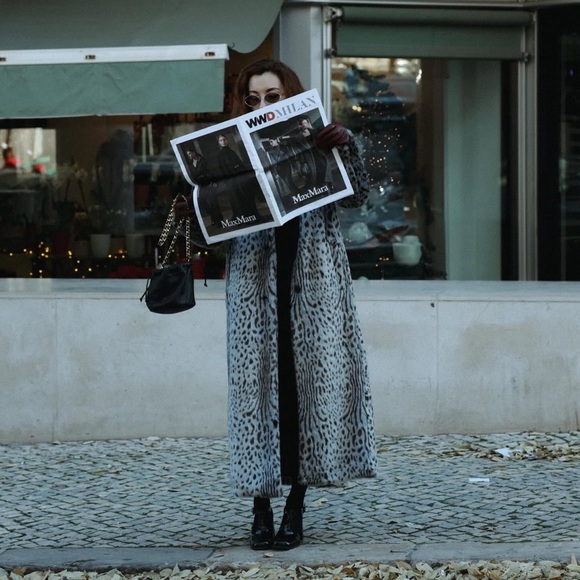 ZARA FAUX FUR ANIMAL PRINT COAT - Picture 8 of 11